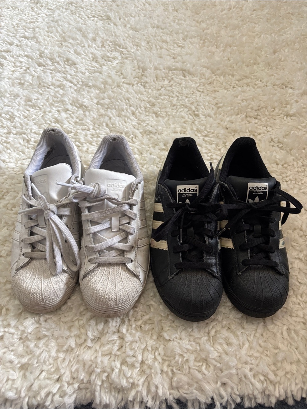 adidas Womens Superstar Sneakers - White and Black